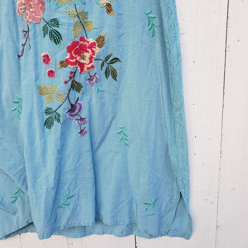 Johnny Was Workshop Adele Drape Cotton Blue Tunic… - image 5